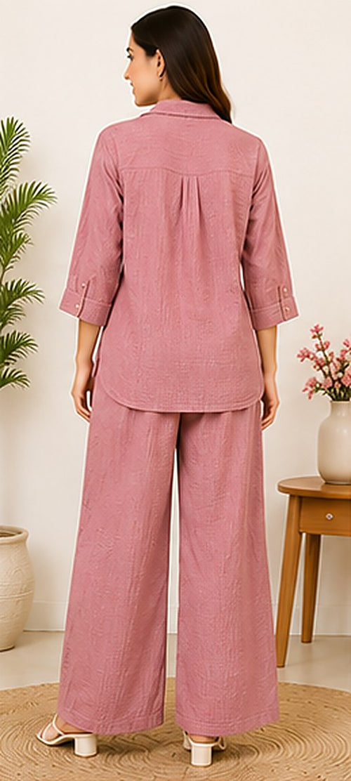 Back view of the PurvaCreation Dusty Rose Co-ord Set